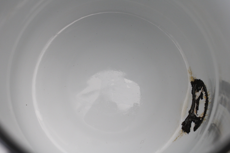 photo of vintage Berggren enamelware coffee pot, Swedish folk art saying Kaffetaren den basta Coffee the best!  #9